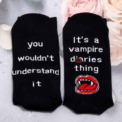 Miniatura 2 de G2TUP Vampire Merchandise Socks It's a Vampire Thing TVD Show Calcetines para mujeres y hombres