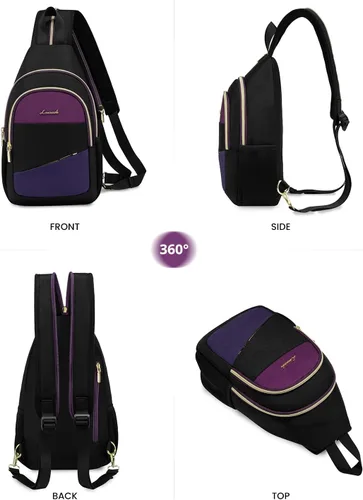 Miniatura 7 de LOVEVOOK - Mochila convertible tipo bandolera para mujeres, mochila pequeña para pañales, senderismo, mochila de viaje resistente al agua