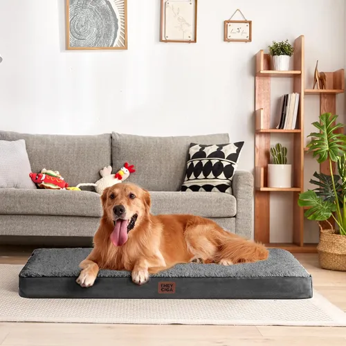 Miniatura 7 de EHEYCIGA Camas ortopédicas XL para perros extra grandes con funda extraíble lavable, gris, 44 x 32 pulgadas
