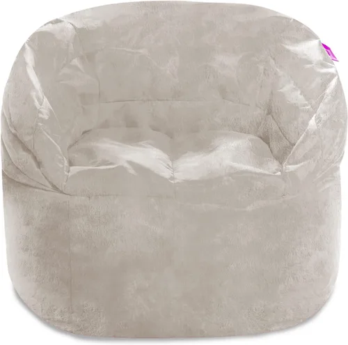 Miniatura 159 de Posh Beanbags - Sillón puff grande, 38 pulgadas, color azul rey sólido Nylon suave - Azul real