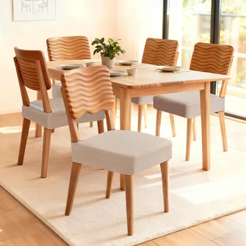 Miniatura 2 de Songrey Juego de 4 fundas de asiento impermeables para sillas de comedor, sin fundas para sillas traseras, elásticas, extraíbles y lavables