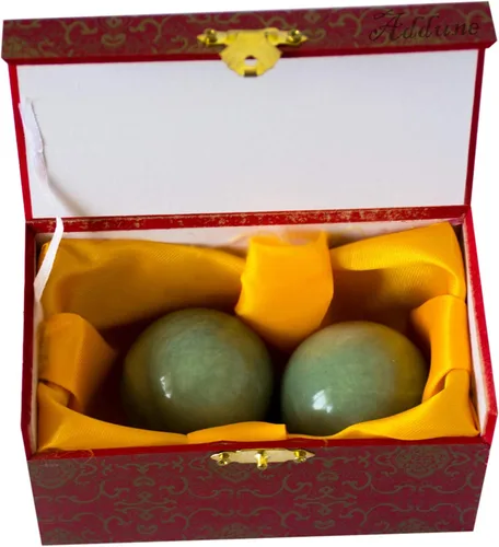 Miniatura 2 de Bolas de ejercicio de mano de mármol verde oscuro Baoding bolas de masaje de salud chinas aliviar el estrés relajarse dedos regalo para padres