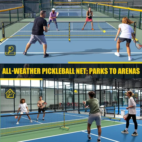 Miniatura 9 de Juego de red de pickleball con 4 paletas, 6 pies/11 pies/22 pies, red portátil 3 en 1 con bolsa de transporte, bolas de pickleball, diseñada