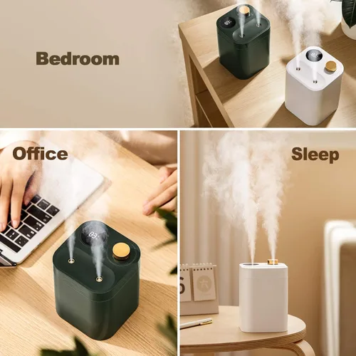 Miniatura 8 de Humidificador portátil inalámbrico para plantas, 27.1 fl oz, funciona con pilas, pequeños humidificadores de niebla fría para hasta 8 horas, Verde