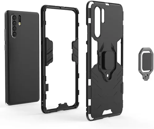 Miniatura 7 de Funda de teléfono para Huawei P30 Pro con protector de pantalla de vidrio templado y soporte magnético para anillo soporte soporte delgado