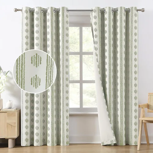 Miniatura 25 de Melodieux Cortinas bohemias 80% opacas de 63 pulgadas de largo para dormitorio, sala de estar, oscurecimiento de sala de estar, cortinas