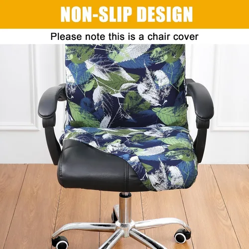 Miniatura 2 de Smiry - Fundas elásticas estampadas para silla de oficina de computadora, fundas universales para silla giratoria de escritorio, extraíbles y Verde