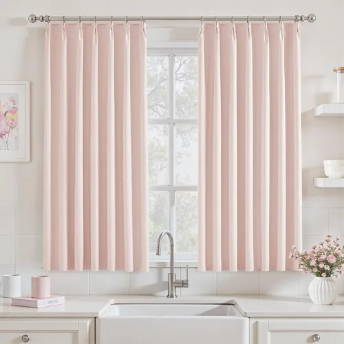 Miniatura 22 de UHITECH Cortinas opacas cortas de 35 pulgadas de largo, plisadas, opacas, para ventanas pequeñas, con aislamiento térmico, cortinas reductoras