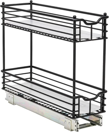 Miniatura 9 de Household Essentials Organizador extraíble de dos niveles de acero negro mate