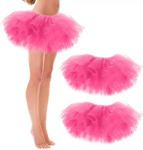 Miniatura 55 de Paquete de 3 faldas tutú para mujeres, adolescentes y adultos, 5 capas hinchadas clásicas de tul para mujeres, ballet, correr, fiesta, disfraz