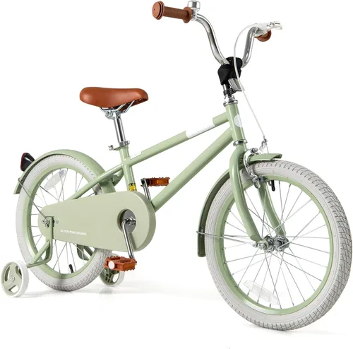 Miniatura 21 de BABY JOY Bicicleta infantil de macarones coloridos, de 12, 14, 16 y 18 pulgadas, bicicleta deportiva para niños con ruedas de entrenamiento