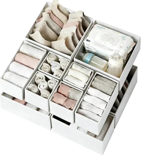 Miniatura 11 de Criusia Organizador de Cajones para Ropa Paquete de 12 - Organizadores de Closet Inodoros y Almacenamiento para Calcetines Ropa Interior Sostén
