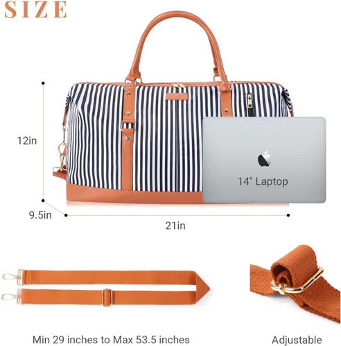 Miniatura 9 de Oflamn Bolsa de fin de semana para mujer, bolsa de lona para la noche, bolsa de viaje grande, bolsa de viaje con compartimento para zapatos, juego