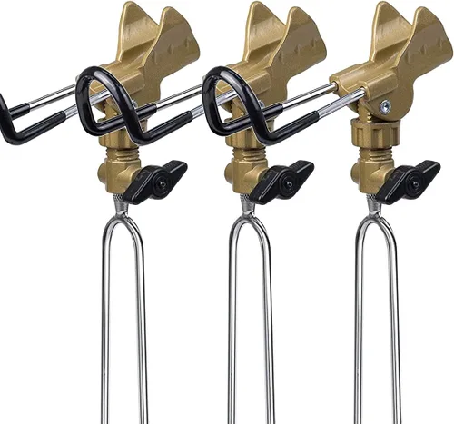 GOLDEAL Soportes de caña para pesca de banco, soporte para caña de pescar banco, soporte para caña de pescar para playa, ajustable en 360 grados.
