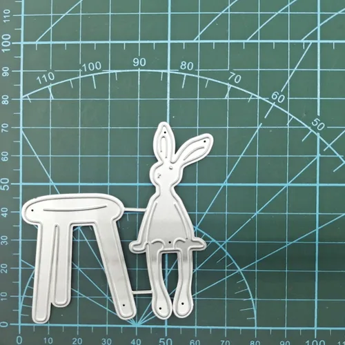 Miniatura 8 de zzirvepaiv - Lindo troquel de corte de metal de conejo de Pascua para manualidades, manualidades, álbum de fotos, decoración de conejito troquelado