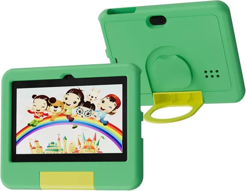 Tablet para niños, tableta Android de 7 pulgadas para niños, 4GB RAM 32GB ROM expansión 1TB, tabletas para niños pequeños con control parental, Verde