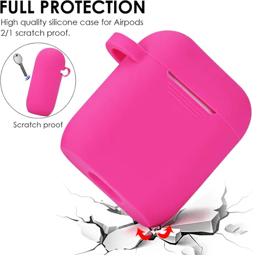 Miniatura 2 de Filoto Compatible con estuche para AirPods, funda bonita para AirPods 2/1 de Apple para mujeres, estuche protector de silicona con llavero de Rosa