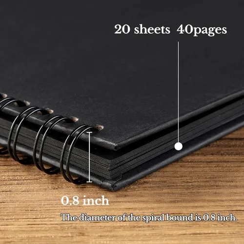 Miniatura 4 de potricher Álbum de Recortes DIY de 7 x 7 Pulgadas, 40 Páginas, Tapa Dura, Papel Kraft, Álbumes de Fotos para Recortes, Libro de Recuerdos para Bodas