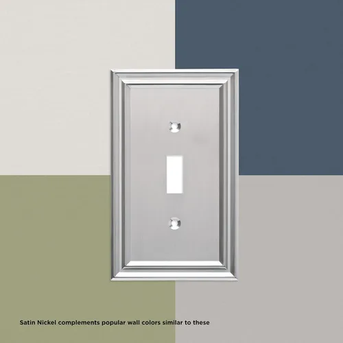 Miniatura 4 de Franklin Brass, carcasa/placa para interruptor de luz clásico con diseño de lazo, Plateado, W35070V-SN-C