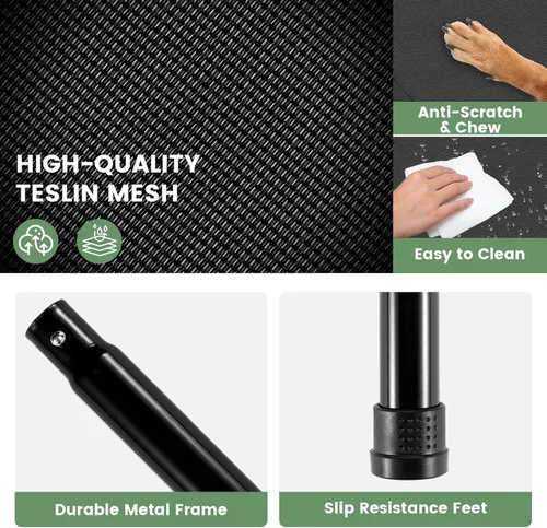 Miniatura 3 de Cama elevada para perros para exteriores, catre elevado grande con malla lavable, cuna refrescante para mascotas, a prueba de mordidas para Negro