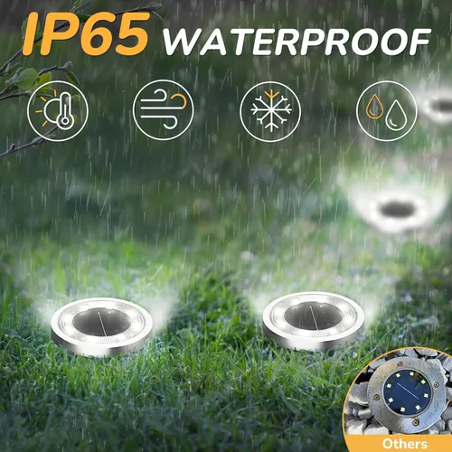 Miniatura 2 de INCX Solar Ground Lights, 10 Pack Solars Light Outdoor Waterproof, Solar Garden Lights Landscape Lighting for Patio Pathway Lawn Yard Deck Driveway