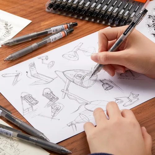 Miniatura 4 de Shuttle Art Ink Glide Series - Paquete de 15 bolígrafos de tinta de gel de punta fina retráctiles de 0.020 in, secado rápido, impermeables