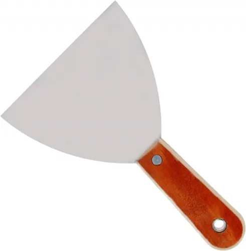 Utoolmart Raspador de masilla de acero al carbono de 5 pulgadas con mango de madera para pegar pintura, pared, baldosas