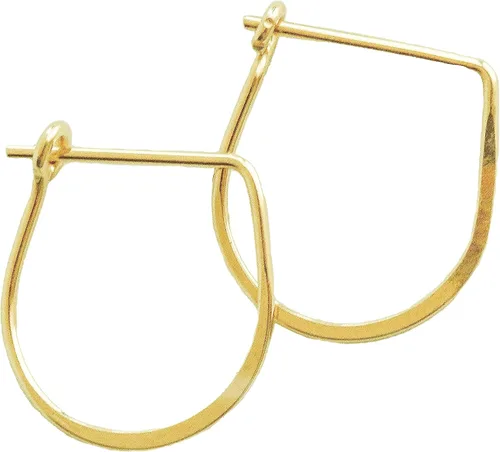 Miniatura 14 de Pendientes de aro delgados martillados, elegantes geométricos de plata de ley maciza, relleno de oro y relleno de oro rosa; para mujeres de Lotus