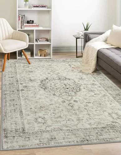 Miniatura 33 de LIVEBOX Alfombra lavable de 5 x 7 pies, para sala de estar, dormitorio, antideslizante, estilo bohemio, para interiores, para comedor, oficina