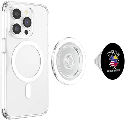 Miniatura 4 de Lucky to be Venezuelan American Half Venezuela half American PopSockets MagSafe PopGrip for iPhone