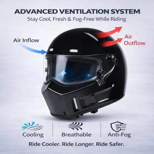 Miniatura 7 de CRG - Casco de motocross de cara completa para motocicleta de calle, de fibra de vidrio, certificado por DOT, casco de tamaño extra grande Negro