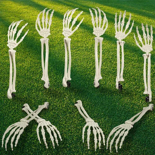 Estacas de esqueleto realistas para Halloween, estaca de brazo de fantasma zombi, de plástico, para estacas de césped, jardín, decoración de