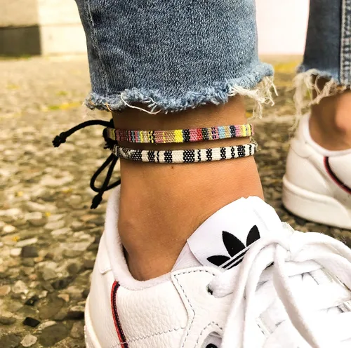Miniatura 8 de Made by Nami Juego de 2 tobilleras estilo surfista, impermeables, ajustables, trenzadas, para mujeres y hombres, estilo bohemio para estilo étnico
