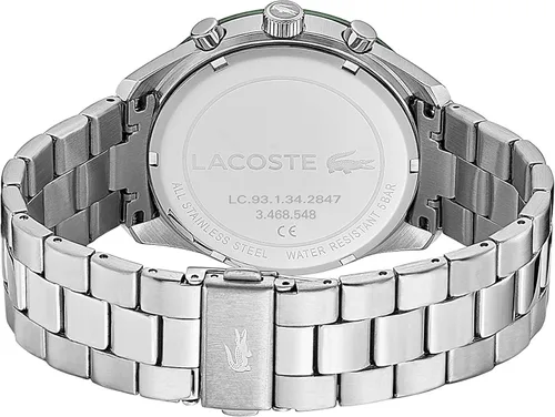 Miniatura 3 de Lacoste Reloj Boston de cuarzo para hombre con correa de acero inoxidable, plata, 20 (Modelo 2011080), Plateado, Reloj de cuarzo