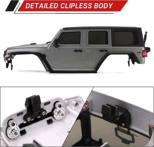 Miniatura 3 de INJORA Carcasa de distancia entre ejes de 6.10 pulgadas de 4.69 oz, kit de cuerpo de techo rígido ABS con parachoques delantero trasero para TRX4M