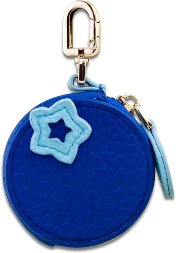 Bonito llavero Y2k de piel de arándanos con cremallera, para mujeres y niñas, accesorios estéticos, monedero, llavero de fruta azul