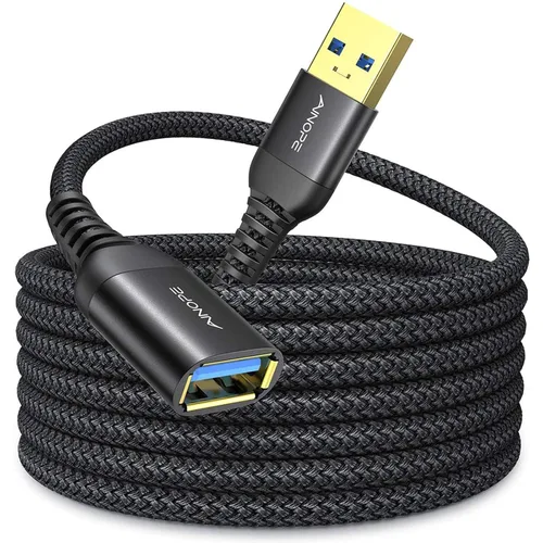 Miniatura 14 de AINOPE - Pack de 2 cables de extensión USB de alta velocidad USB 3.0, tipo A, macho a hembra. Cable de extensión de material trenzado resistente