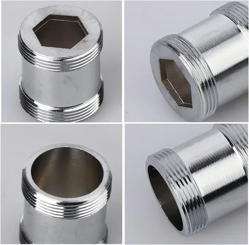 Miniatura 3 de 2 adaptadores de grifo de latón, rosca NPT macho a macho de 0.866 in, conector aireador de grifo para grifo de fregadero, adaptador purificador