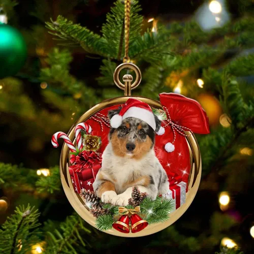 Nazenti Adorno personalizado de bola de Navidad de pastor australiano – Adorno de perro personalizado para amantes de las mascotas, colgante
