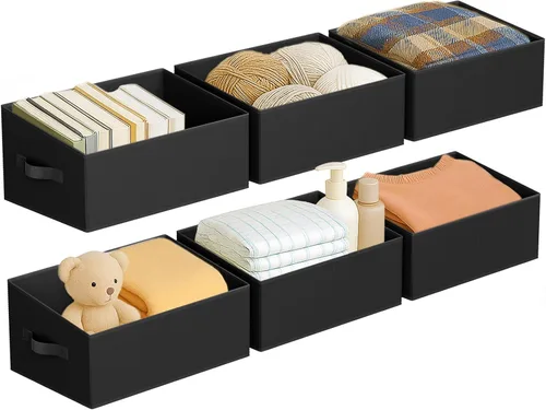 Miniatura 65 de DIMJ Contenedores de almacenamiento trapezoidales para ropa, 4 paquetes organizadores de armario y cestas de almacenamiento, cestas plegables