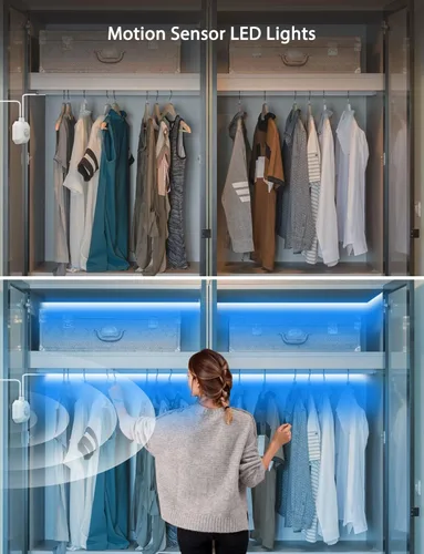 Miniatura 7 de MATICOD Luces con sensor de movimiento para interiores debajo de la cama, tira de luz LED RGB con control de aplicación, luces nocturnas para Varios