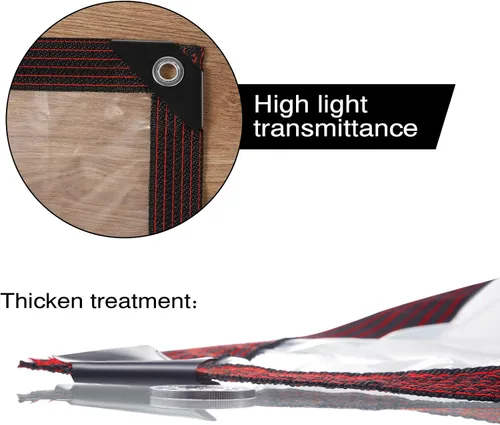 Miniatura 3 de Shappy Lona transparente impermeable con ojales, cubierta de gallinero, lona resistente impermeable, cuerda elástica, aislamiento