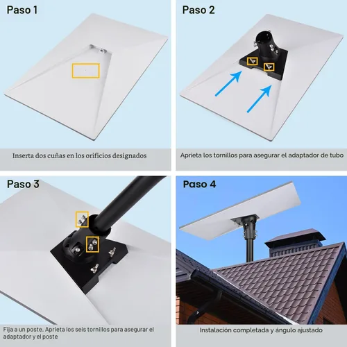 Miniatura 4 de Adaptador de tubo PowGrow para Starlink Gen 3, adaptador ajustable de montaje en poste para plato estándar Starlink V3, aleación de aluminio, negro