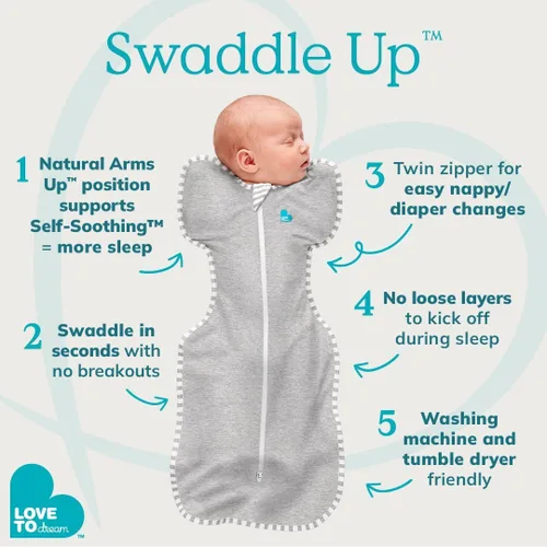 Miniatura 5 de Love to Dream Swaddle, Mantas auto-relajantes para recién nacidos y bebés, Saco de dormir, Swaddle Up, Artículos esenciales para bebé, Registro