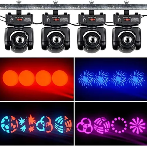 Miniatura 2 de BETOPPER Luz de cabeza móvil de 30 W, iluminación de escenario 8 GOBO 8 colores 9/11 canal DMX-512 con sonido activado para DJ, fiesta, bar, club