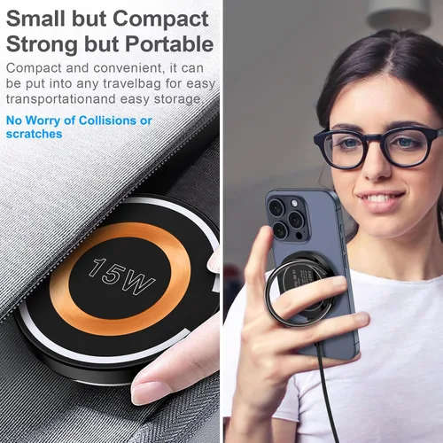 Miniatura 4 de Cargador inalámbrico S24 Ultra Wireless Pad de carga rápida para Galaxy S24+/S24/S23+/S22/S21/S20/Z Flip 5, Google Pixel 8Pro/8a/7/6, paquete de 2