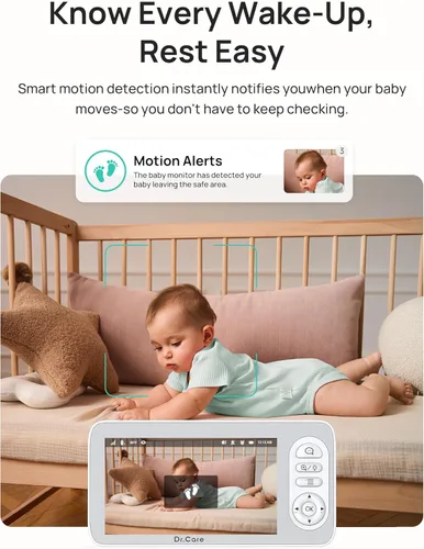 Miniatura 5 de Dr.Care LumiView Plus Smart WiFi Baby Monitor - Pantalla dividida 1080P de 5.5 pulgadas y cámara 2K, modo de privacidad, alertas de llanto