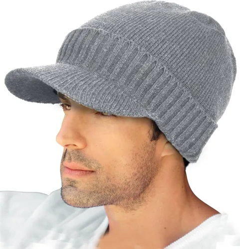 Miniatura 10 de Dahlia Gorro para hombre con visera - lana, sombrero de invierno con borde, forro polar