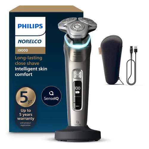 Miniatura 10 de Philips Norelco Shaver i9000 Prestige, afeitadora eléctrica húmeda y seca, Mystic Aqua, tecnología SenseIQ, sistema Triple Lift & Cut, cuchillas