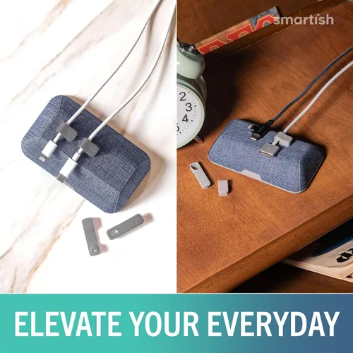 Miniatura 4 de Smartish® Soporte Magnético para Cables - Organizador de Cables Wrangler Más Grande Relleno de Media con Clips Magnéticos para Gestión de Cargadores